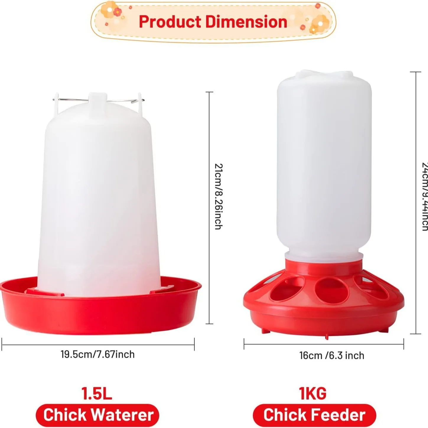 

Automatic Chicken Feeder and Waterer Set for Poultry | Chicken Duck Quail Pigeon Drinking Feeding Equipment for Farm & Backyard
