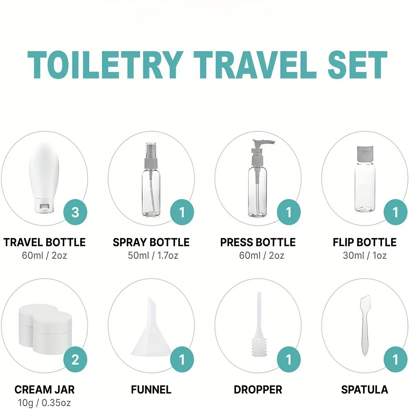 11pcs Travel Refillable Bottle Set Spray Lotion Shampoo Shower Gel Tube Bottling Empty Liquid Containers For Cosmetics