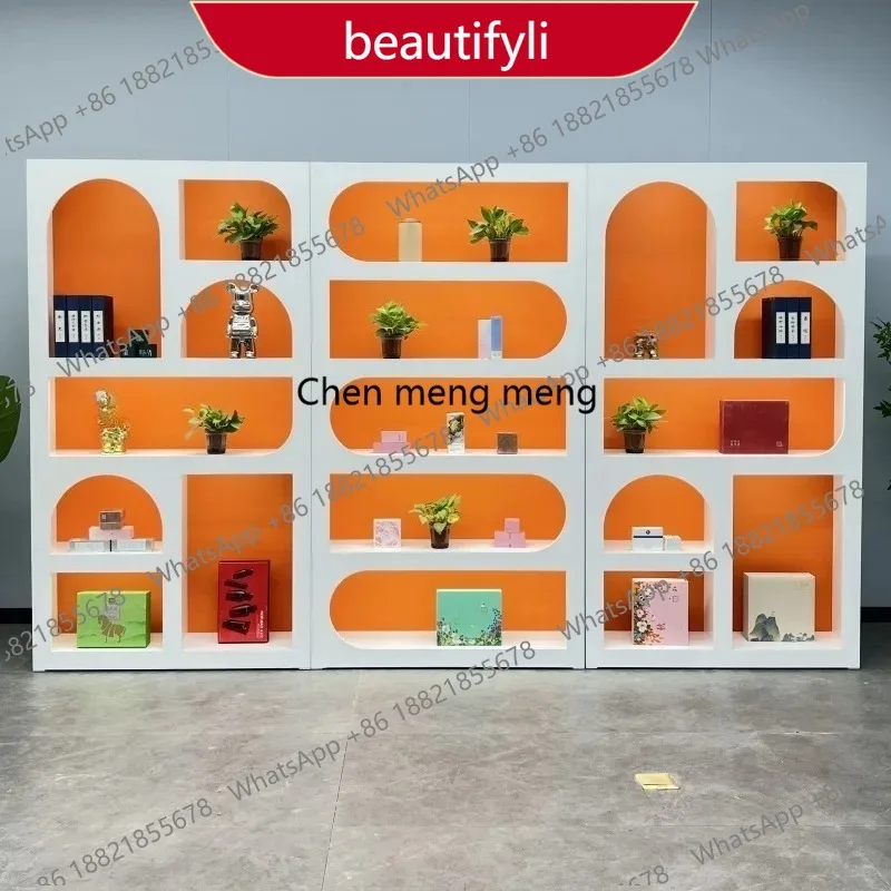 01A French Cream Style Display Cabinet Nordic Creative Beauty Salon Nail Cosmetics Display Rack Barber Shop Office Furniture