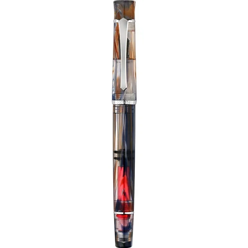 penbbs-fountain-pen-495-transparent-resin-piston-ink-absorption-fine-nib-fashion-writing-office-gift-ink-pen-set-school-supplies