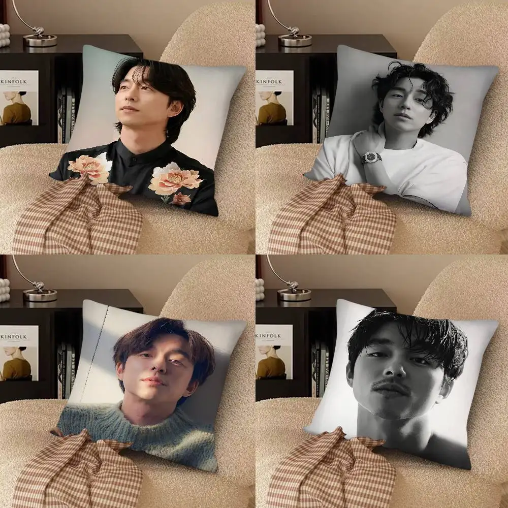 Korean Actor Gong Yoo Pillow Case Fashion Square Pillowcase Bedroom Sofa Room Ins Decoration Leisure