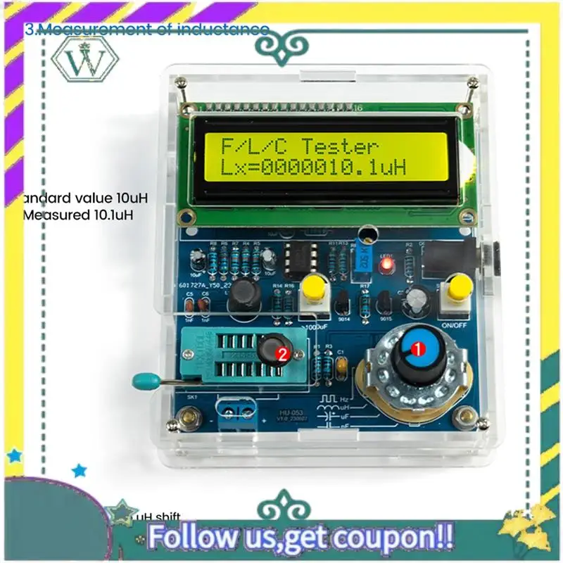 Nuevo instrumento de medición de capacitancia y inductancia Digital de alta precisión DC5V medidor de frecuencia duradero con estuche
