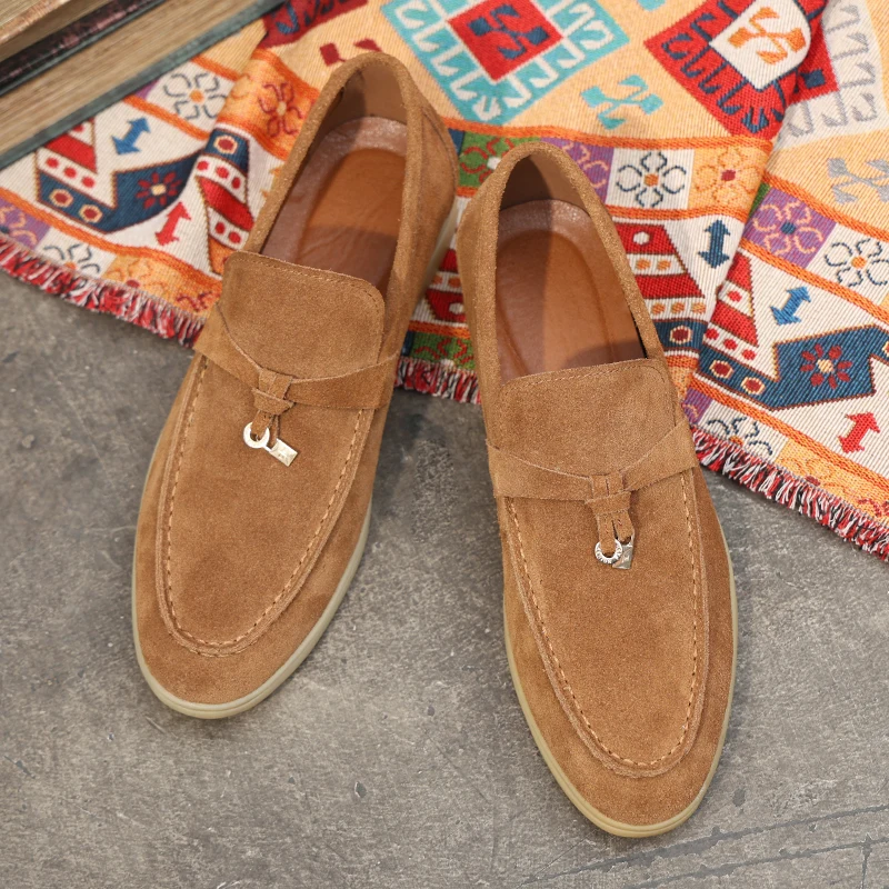 Neue Slipper für Männer Kuh Wildleder Geschäfts leute Sommerschuhe Kleid hand gefertigt Größe 38-46 Zapatos de Vestir Hombre