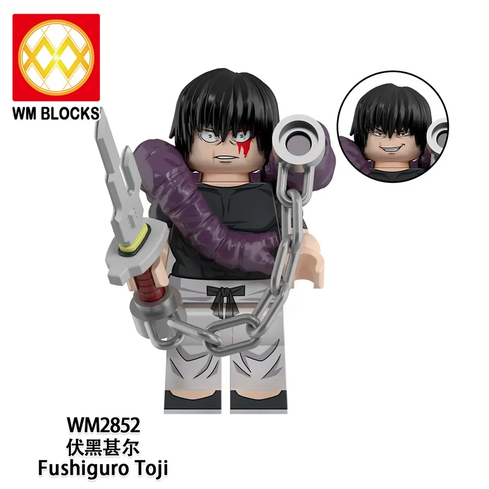 Cartoon Anime Jujutsu Kaisen Gojo Satoru Itadori Yuji Fushiguro Megumi Okkostu Yuta Bausteine Mini-Figuren Kinderspielzeug Schreibtisch-Deko – Detail 3