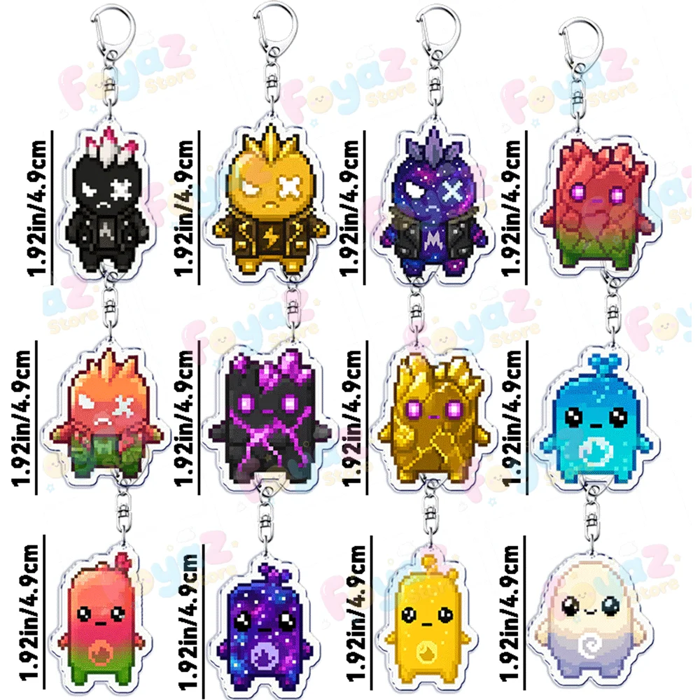 Cute Spirits Ghost Anime Keychains for Accessories Bag Charm PC Game Gamer Pet Keyring Jewelry Fans Friends Gifts