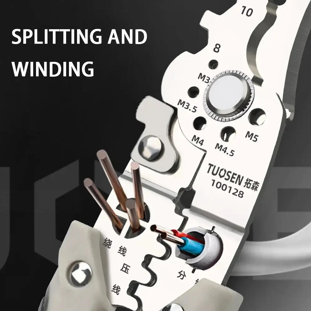 Multi Functional Electrician Wire Stripping and Branching Pliers, Cable Cutter, Adjustable Manual Wire Stripping Tool