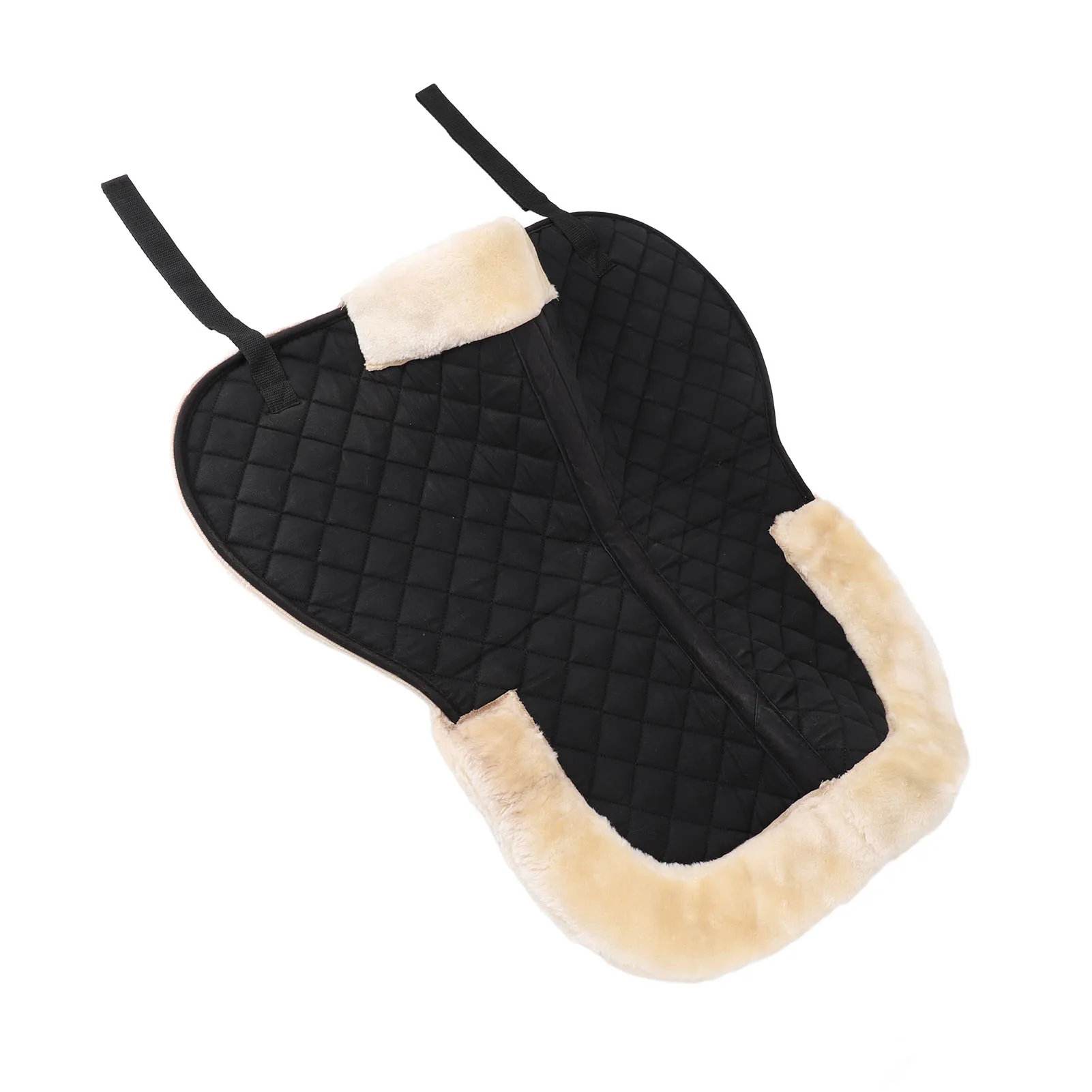English Half Saddle Pad Polyester Faux Wool Shock Absorption Anti Slip Breathable Saddle Pad for Horse