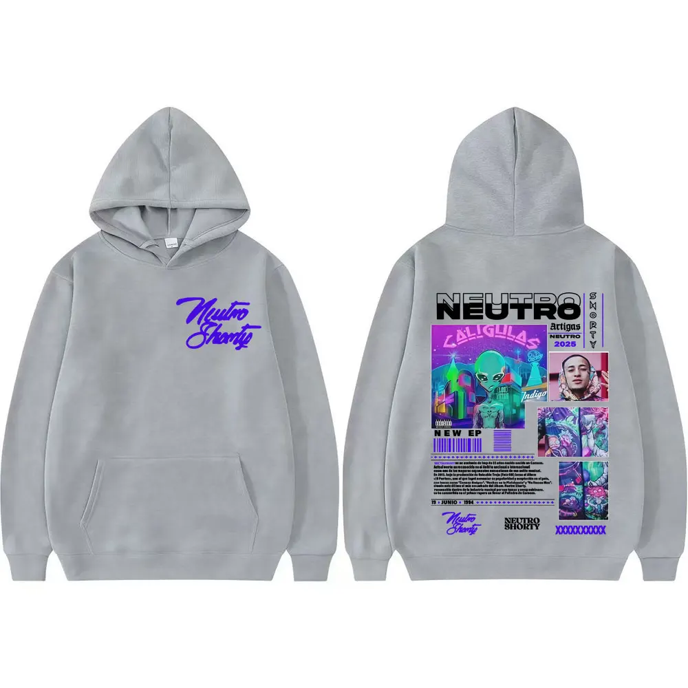 래퍼 Neutro Shorty 앨범 투어 2025 Merch 후드 남성 의류 하라주쿠 힙합 긴 소매 후드 캐주얼 컴포트 스웨터