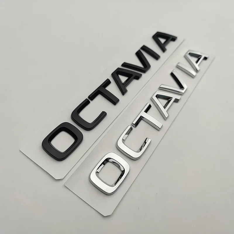 3d ABS Chrome Logo OCTAVIA Emblem Letters Car Trunk Badge For Skoda VRS RS Octavia 1 2 3 4 MK2 MK3 MK4 A5 A7 Sticker Accessories