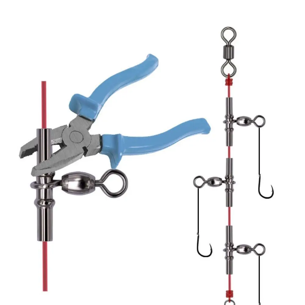 Matériel de pêche en forme de T, 20 pièces/paquet, matériel de pêche en croix, manchon à sertir en métal, connecteur durable à 3 voies, plates-formes à chute profonde