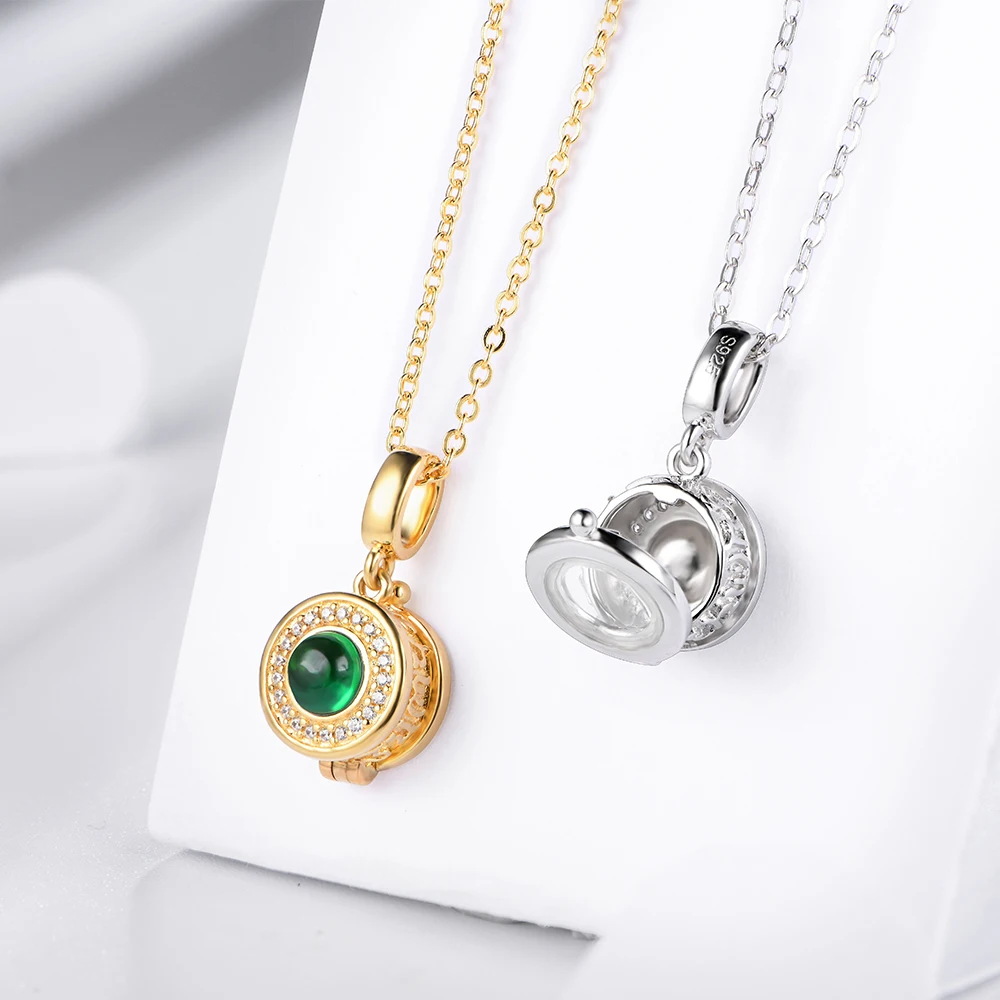 CHARMING Lab Grown Emerald Gemstone Necklace Pendant 925 Sterling Silver for Women Hot Sale Engagement Classic Fine Jewelry Gift