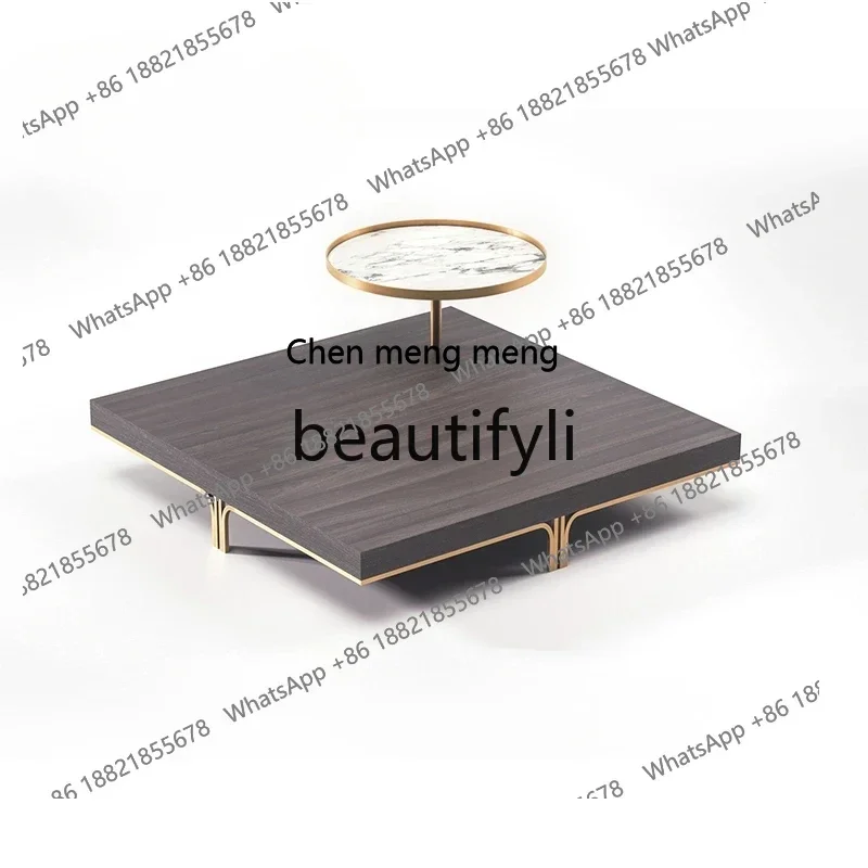 New arrive Light luxury Italian style home improvement furniture/household square creative metal coffee table
