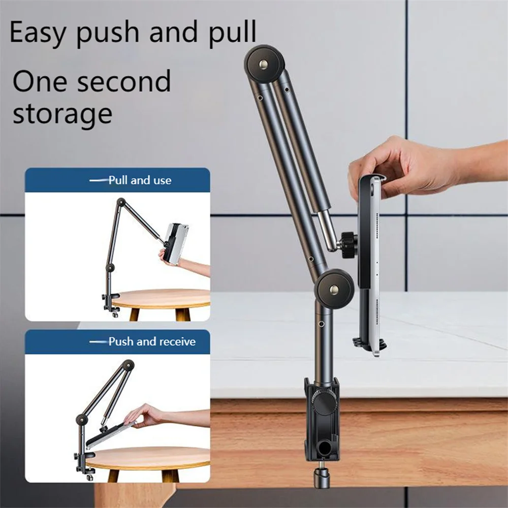 360ขาตั้งแท็บเล็ตแขนยาวปรับได้สำหรับแท็บเล็ต4-12.9นิ้วแท่นวางสมาร์ทโฟนแท่นวางขี้เกียจรองรับไอแพด