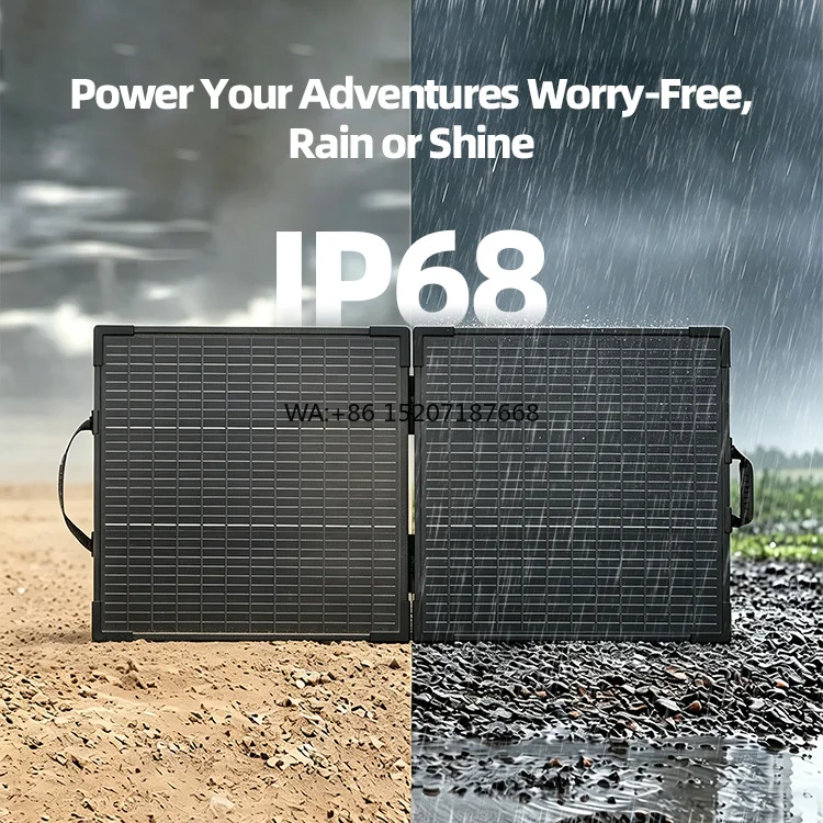 Panel 2 Fold IP65 Waterproof for Power Station Portable Folding 220w Foldable Bifacial Solar