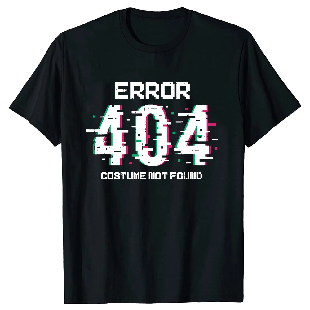 Camiseta de manga corta para mujer, disfraz de Halloween, diseño divertido de programador, regalo de cumpleaños Brave Streetwear - No se encuentra, 404 Y2K