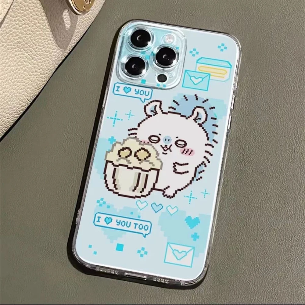 Super Cute Kawaii C-Chikawas Hachi Usagi Pixel Art Phone Case for Iphone15 14 13 12 11 15Promax 12Pro 13Pro Kawii Girls Students