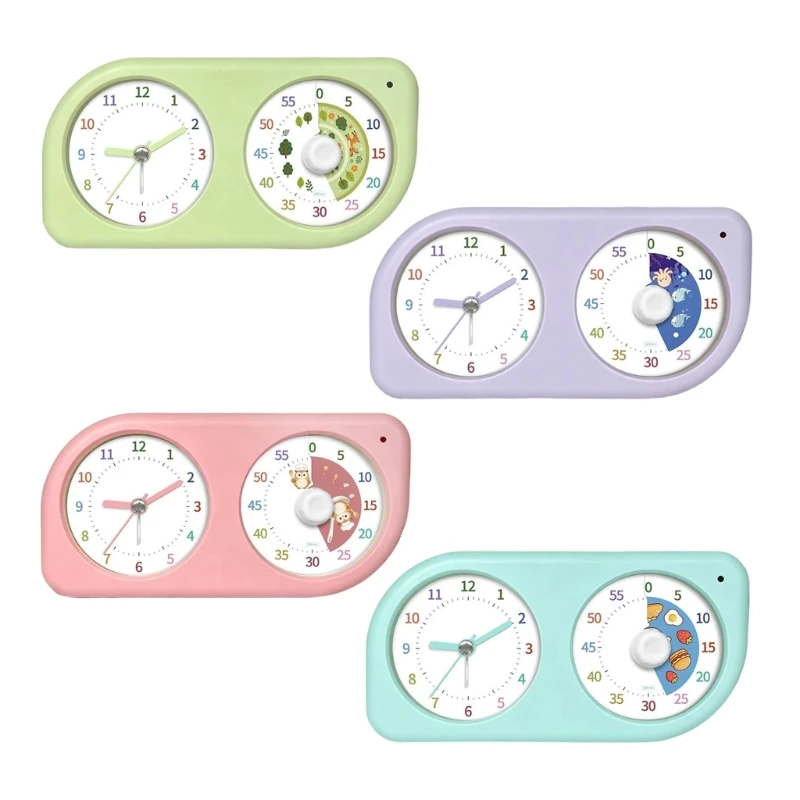 02DC Classroom Study Clock with 60 Visual Time Window, Quiet Movement and Simple Twist Control for Daily Desk Routines