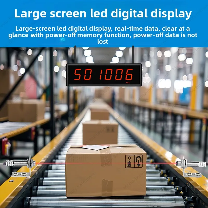 Electronic Counter LED Large Screen Automatic Sensing Conveyor Belt Production Line Industrial Intelligent Counting Reminder