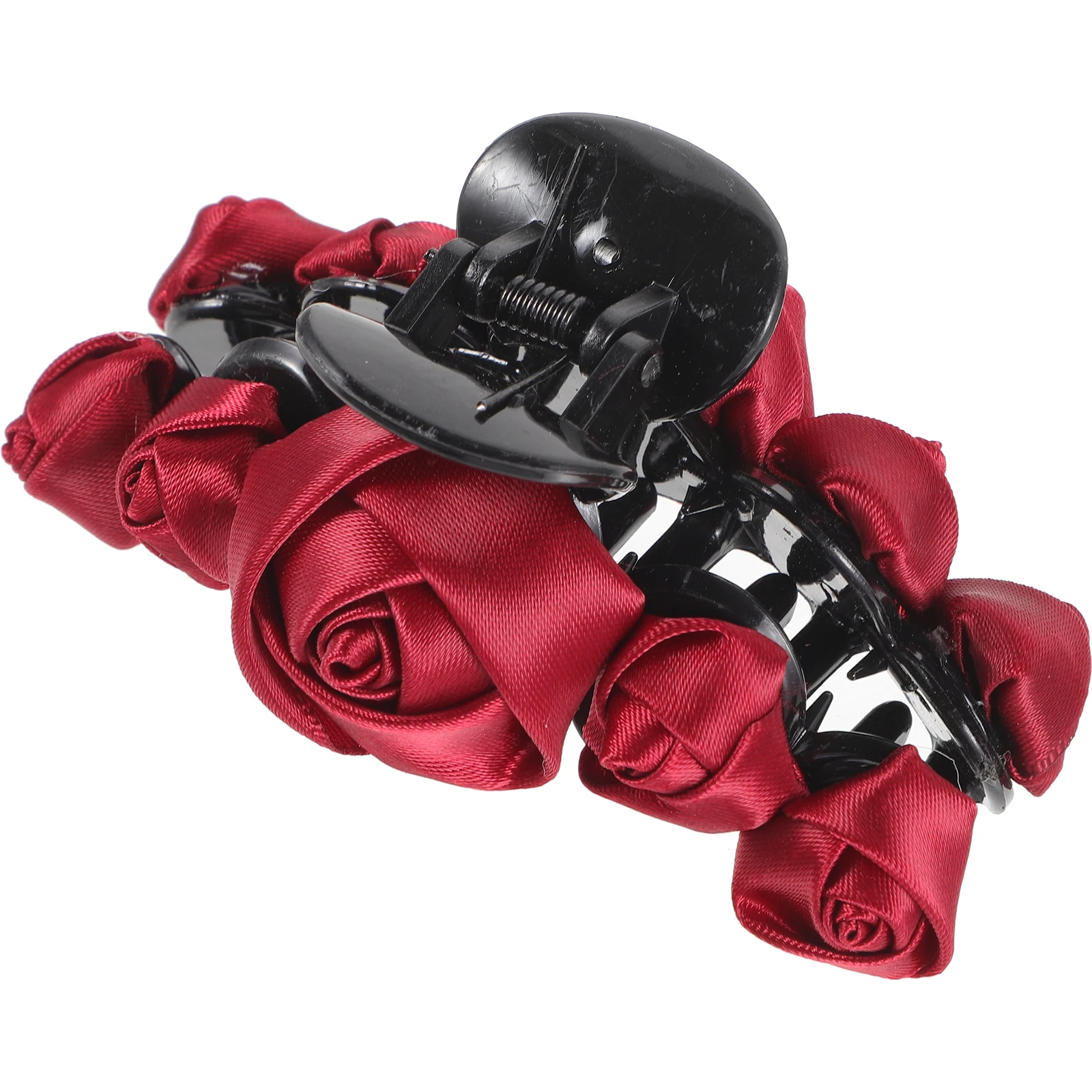 

Red Rose Hair Clip Clips for Girls Women Fine Claw Scratch Accessories Fabric Miss