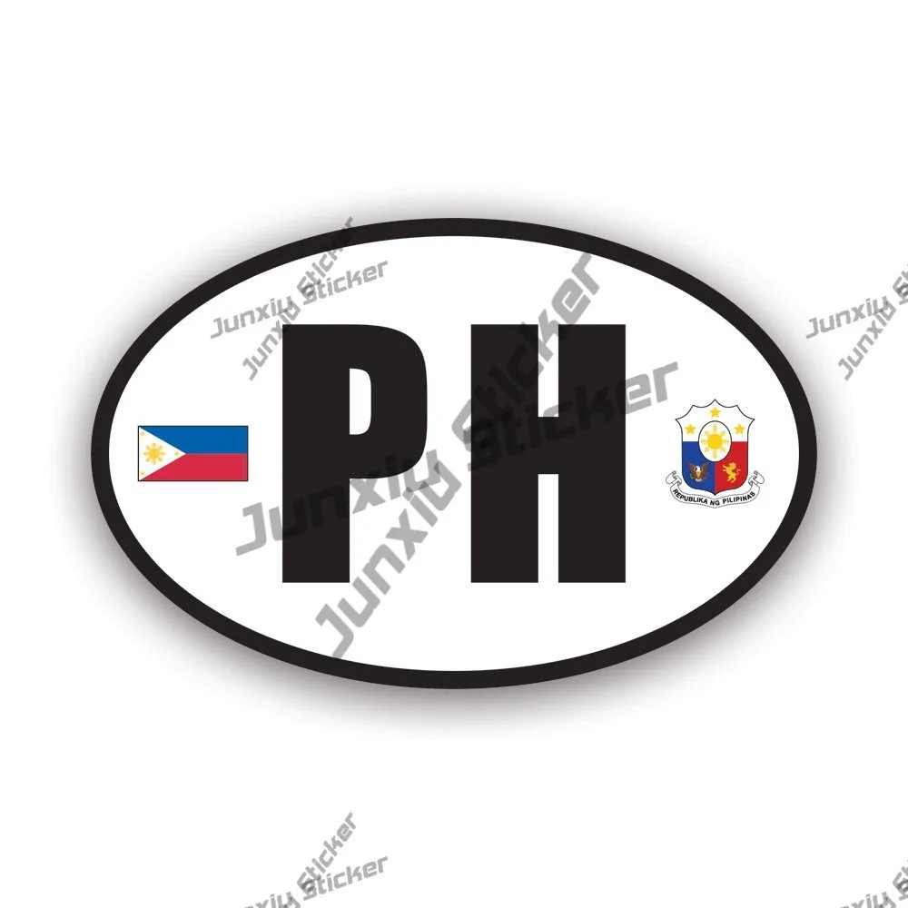 

Philippines Oval National Emblem Flag Sticker Filipinoflag Country Code Ph Decal Decoration Car Stickers For Women Sports Racing
