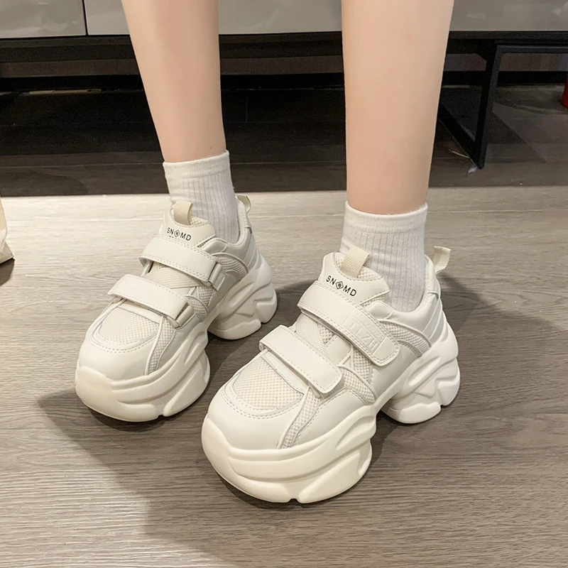 

7CM New Women Chunky Outdoor Sneakers High Platform Sports Dad Shoes Woman Mesh Casual Vulcanized Shoes Zapatillas Mujer