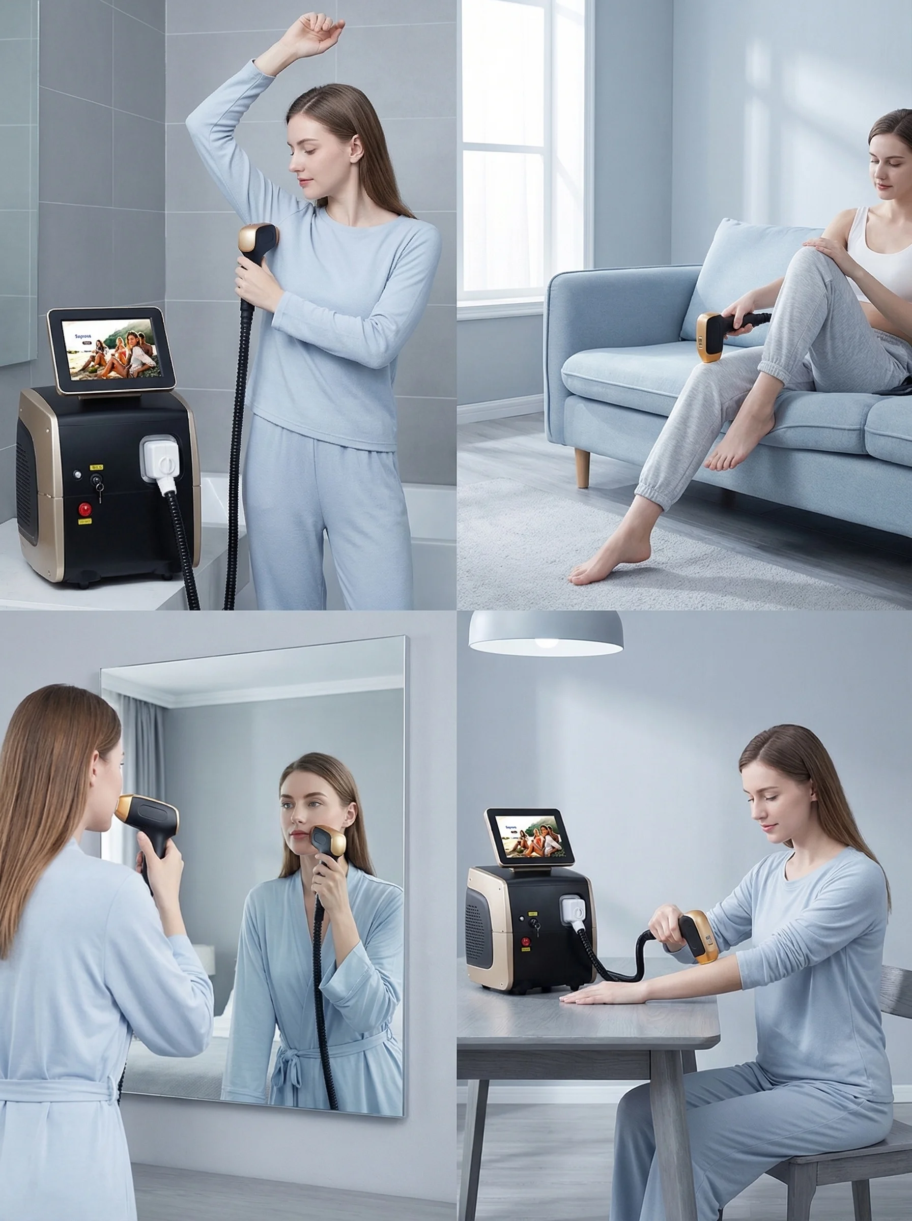 Diode Laser 3-Wavelength Hair Removal Professional Machine Titanium Latest Ice Platinum Titanium 3000W Hair Removal Device
