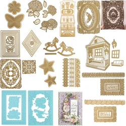 Happy 3D Frame and Border Dies 2026 New Metal Cutting Dies Scrapbook Embossed Make Paper Card Album DIY Craft Decoration