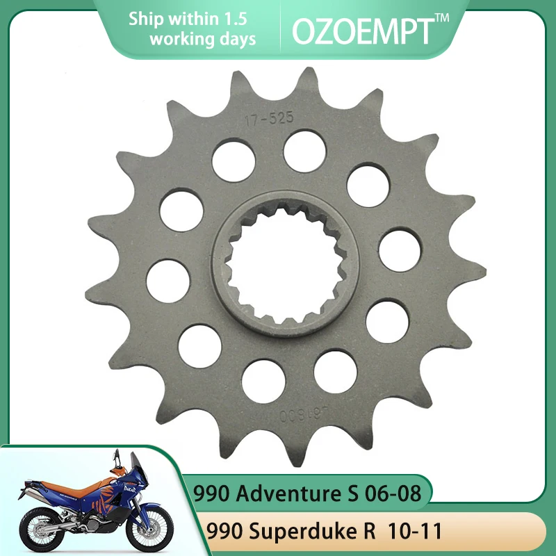 

OZOEMPT 525-17T Motorcycle Front Sprocket Apply to 990 Adventure S Superduke Superduke R Supermoto SM R SM T 1050 Adventure