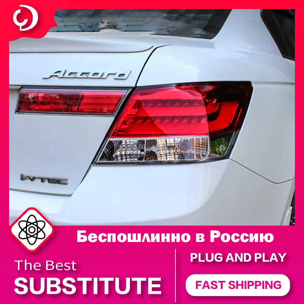 AKD Car Styling Taillights for Honda Accord G8 2008-2012 Accord MK8 LED Tail Light DRL Tail Lamp Turn Signal Rear Reverse Brake