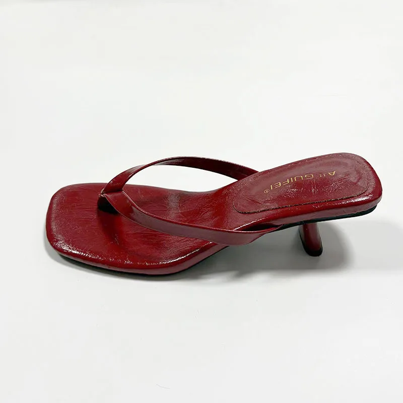 Modische Designer-Sommer-Strand-Flip-Flops für Damen, Absatzschuhe, runde Zehenpartie, Damen-Sandalen, Slipper. – Detail 12