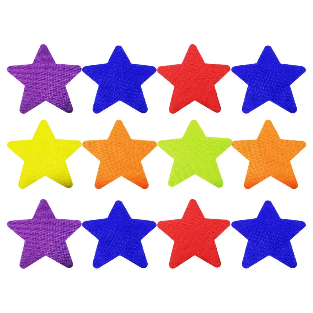 

12Pcs Carpet Markers Colorful Star Stickers Educational Carpet Sticker for Recognition Classroom Use
