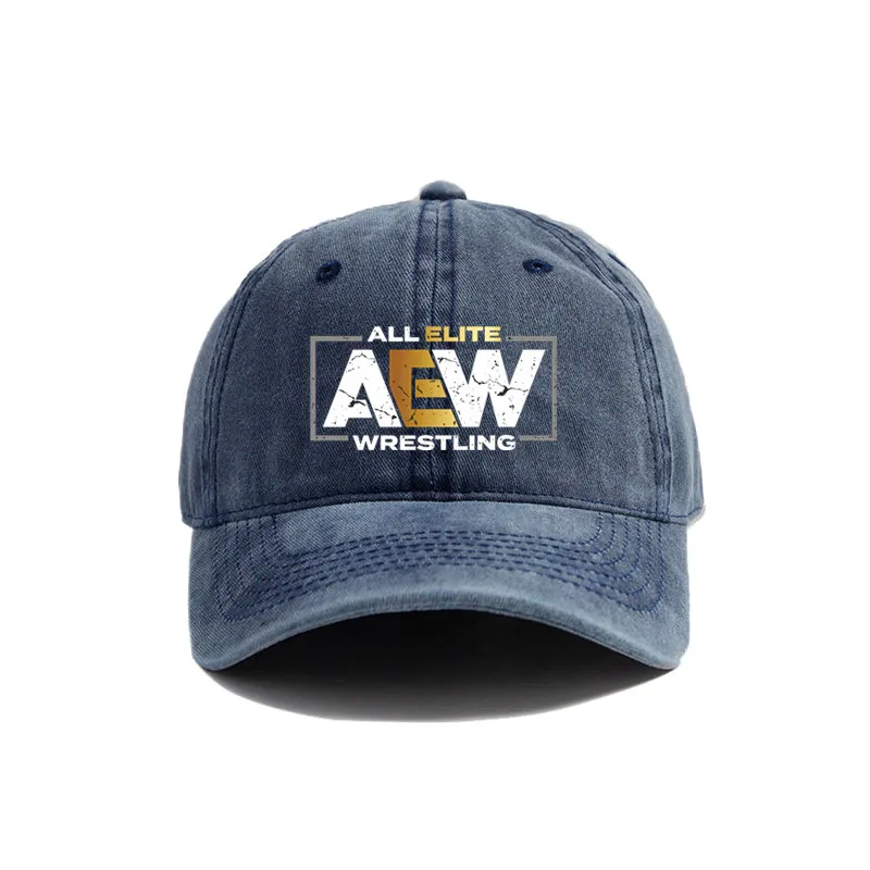 All Elite AEW Wrestling AEW Baseball Cap Summer Distressed Dad Hats Men Outdoor Adjustable Cotton Caps