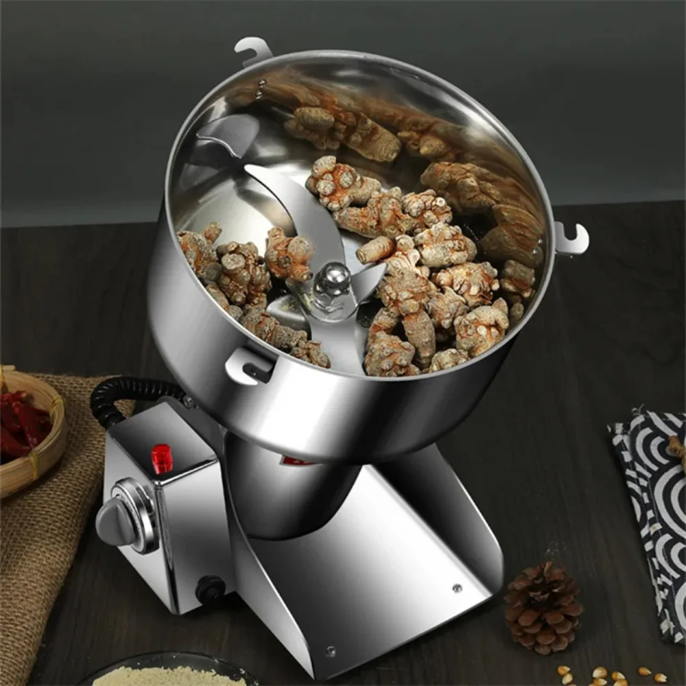 2500g Powder Machine Grinder Home Commercial Medicinal Herbs Cereals Spices Miscellaneous Grains Flour Grinder 4500W 110V/220V