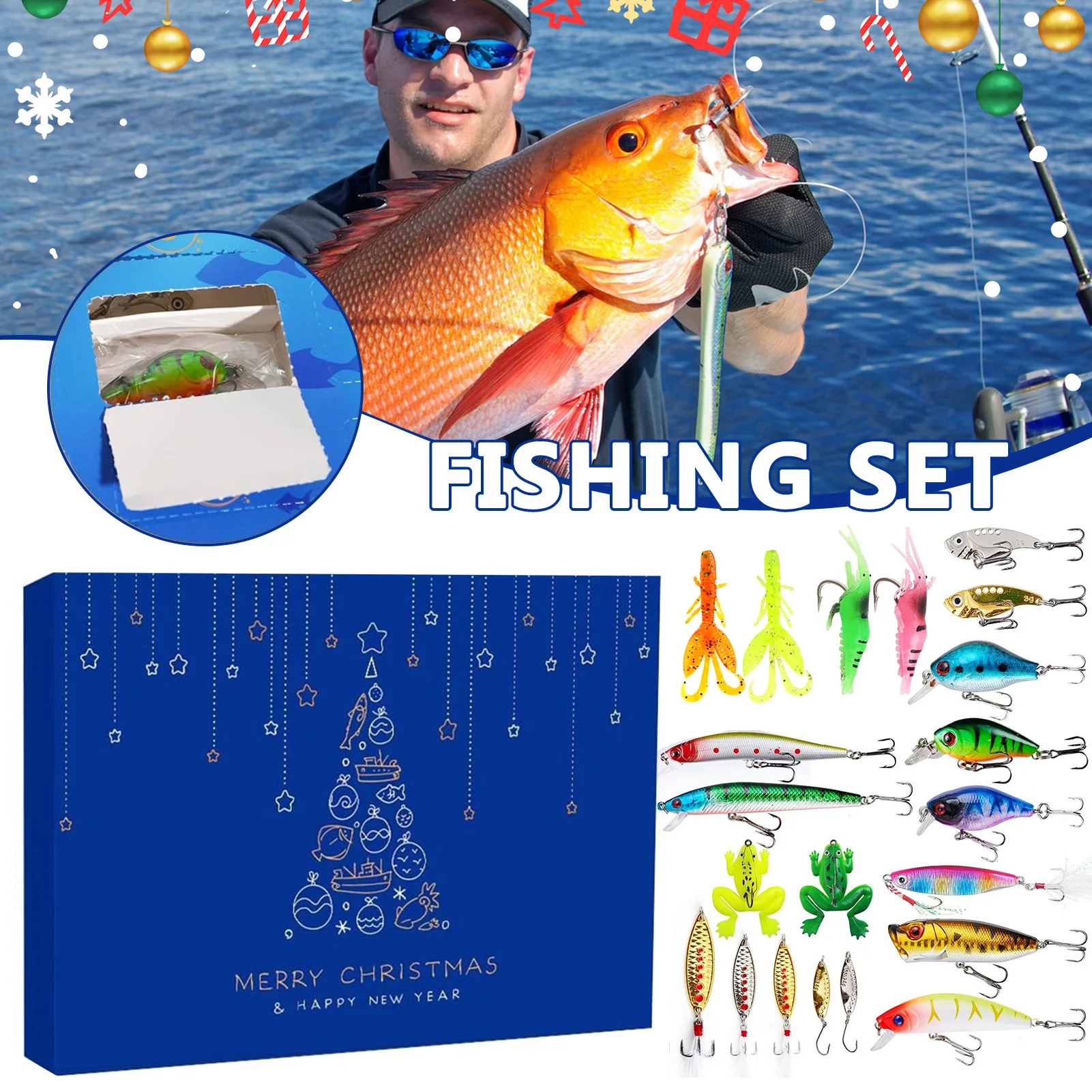 Fish Bait Calendar Surprises Box Anti-biting Wear-resistant Lures Case For River