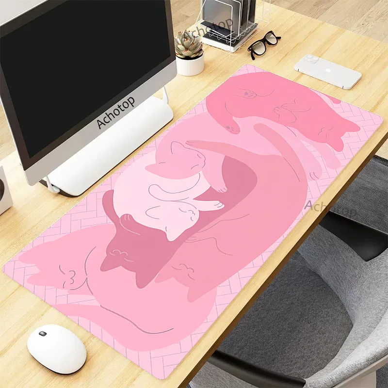 Süße Katze große Gaming Mouse pad xxl Gamer Mauspad 900x400 Größe für Büro lange Tisch matte Kawaii Schreibtisch für Teen Mädchen für Schlafzimmer