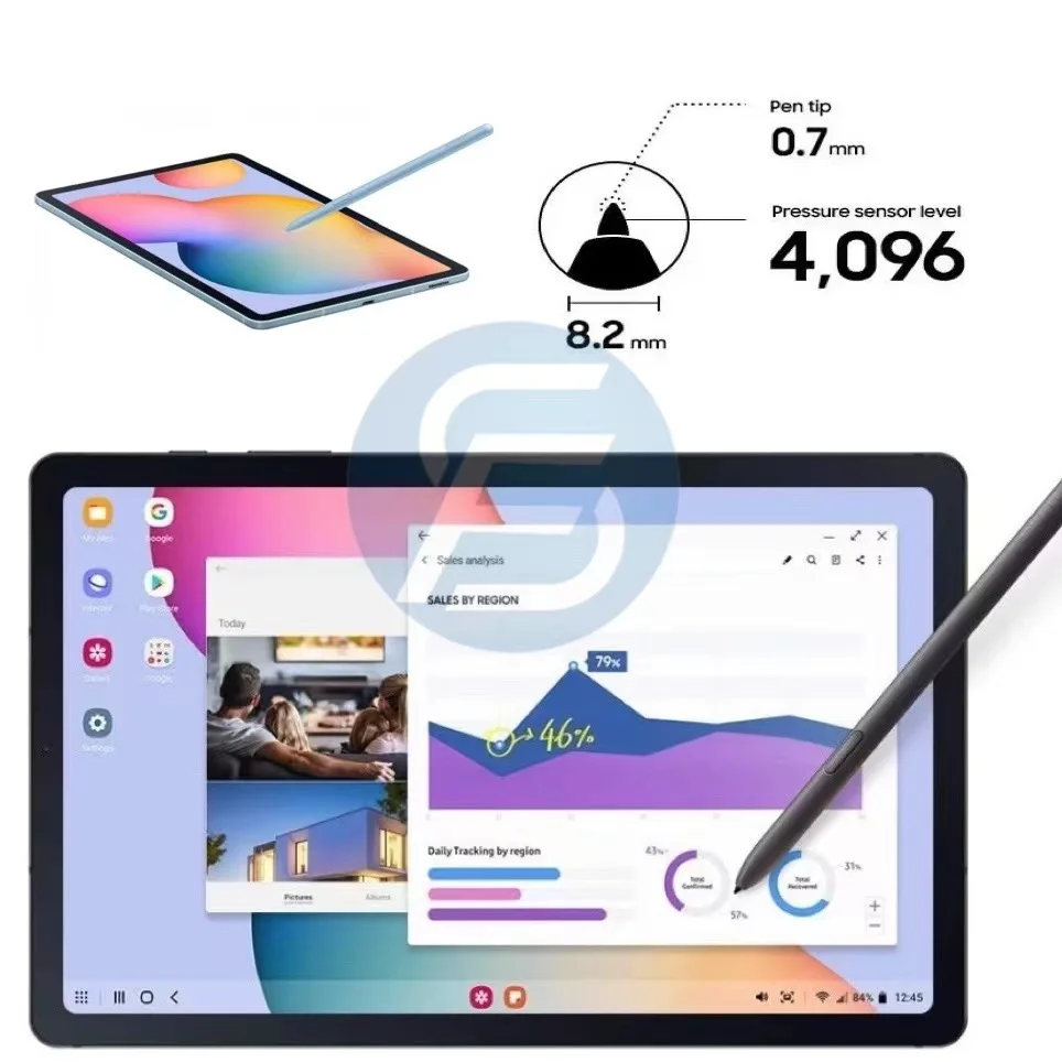 Original Quality For Samsung Galaxy Tab S6 Lite P610 P615 Tablet Stylus S Pen Touch Pencil with Soft Rubber Nibs and Magnets