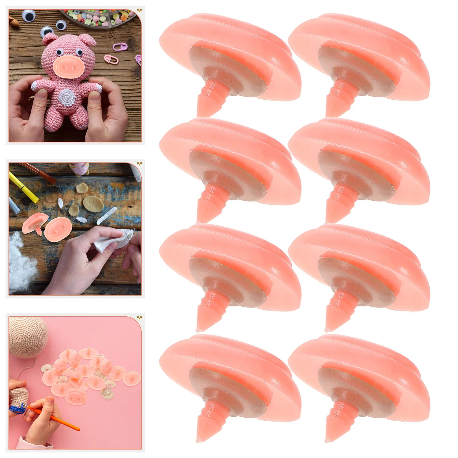 

30 set Pig Nose Accessories For Diy Replacement Easy Install Craft Decor Pig Nose Set For Animal Repair Party Decoration
