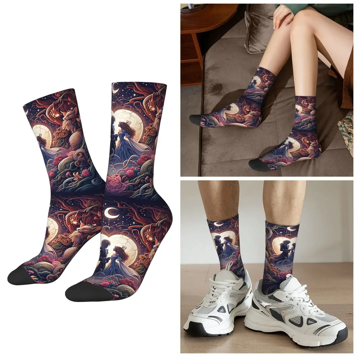 

Всесезонные носки с альтернативным лабиринтом Джарета и Сара, носки в стиле Харадзюку, супер мягкие чулки для мужчин и женщин, подарки