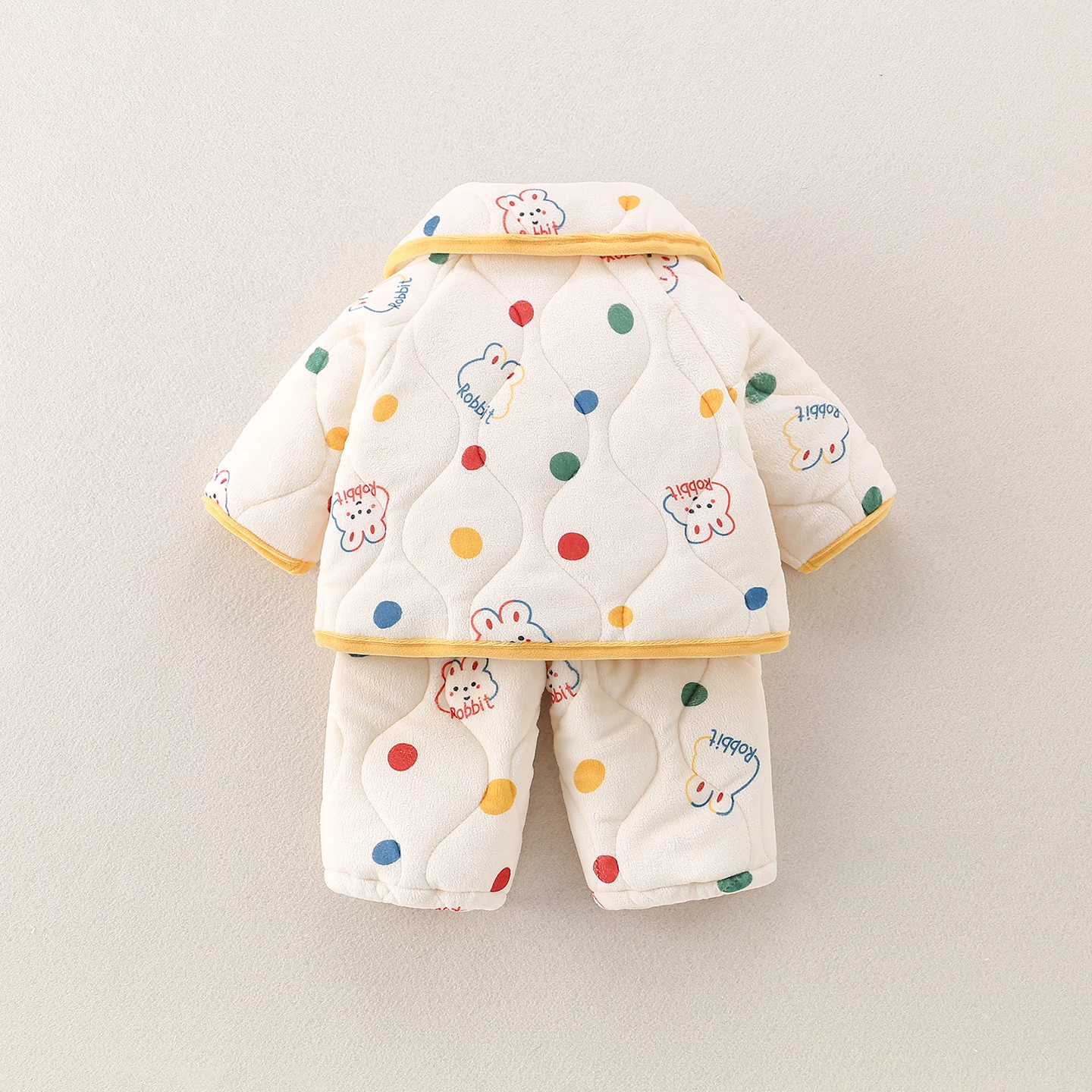 Thiened Fce 아기 겨울 홈 의류 세트 어린이 따뜻한 면 잠옷 소년과 소녀를위한 투피스 캐주얼 레저 슈트