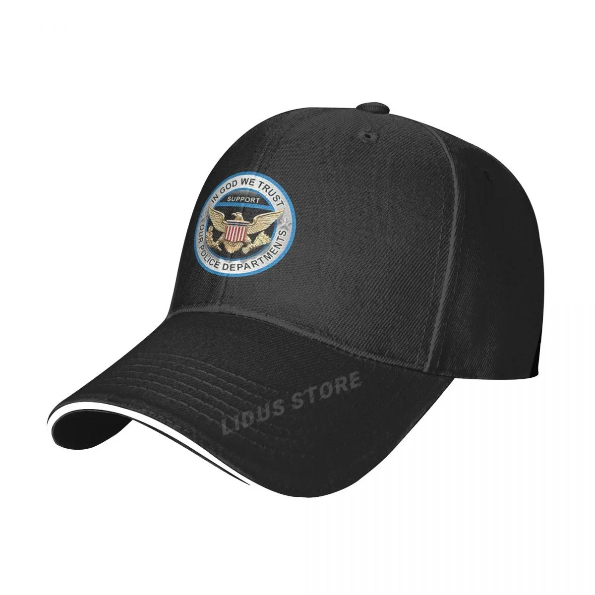 In God We Trust Support Our Police Department Usa Baseball Cap Fashion Usa Eagle Men Hat Summer Adjustable Snapback Hats Bone