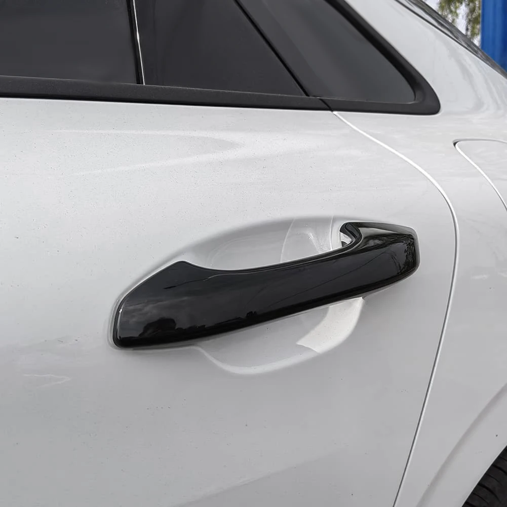 Bright Black Exterior Door Handle Cover Trim for Kia K5 Optima 2020 2021 2022 with Smart Keyhole