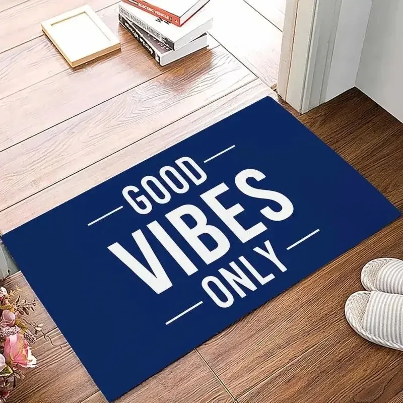 إيجابي إقتباس سجادة باب مشاعر جيدة فقط تصميم ملون ديكور المنزل البساط مقاوم للماء عدم الانزلاق ترحيب حصيرة لغرفة المعيشة مدخل