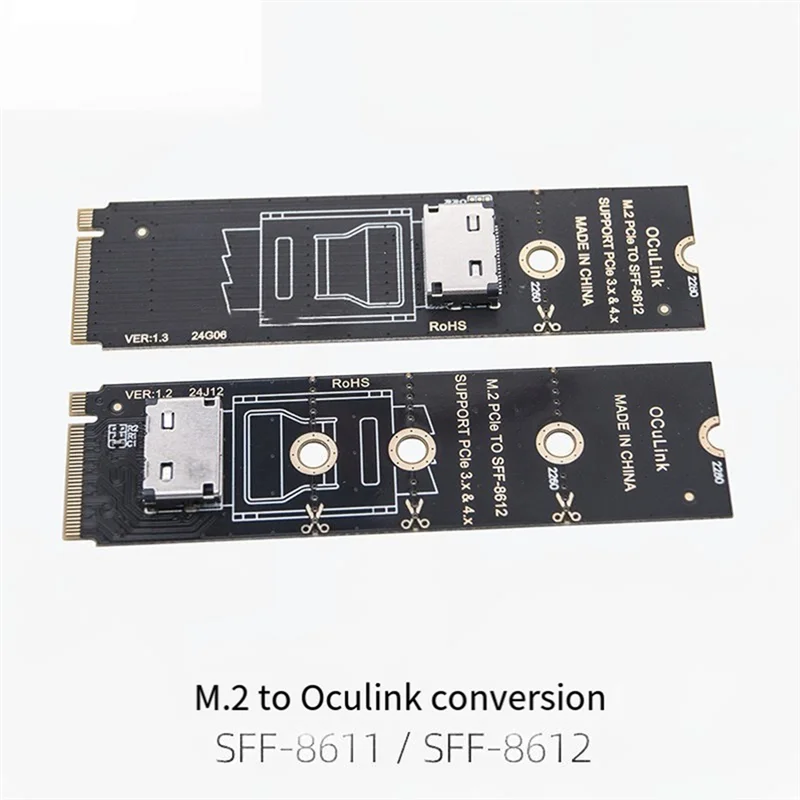 بطاقة محول NVME M.2 إلى Ocpulink M. 2 Pcie إلى SFF-8611/SFF-8612 تدعم Pcie 3.0/4.0 للولايات المتحدة. 2 ش. 3 اس دي