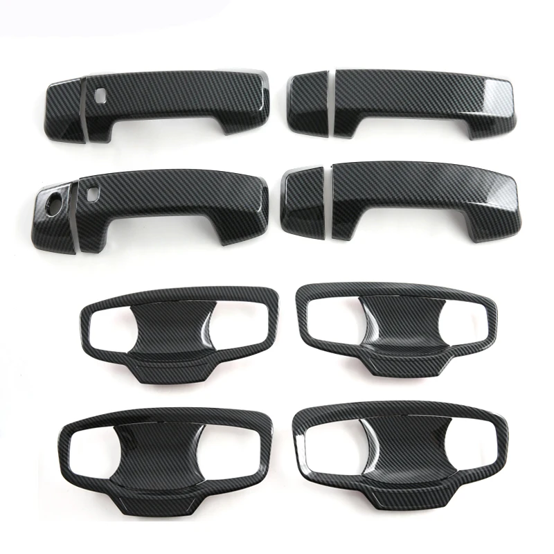 For Mitsubishi Triton /L200 2024 ABS carbon Door Handle Bowl Cover Cup Cavity Trim Insert Catch Molding Garnish Car Accessories