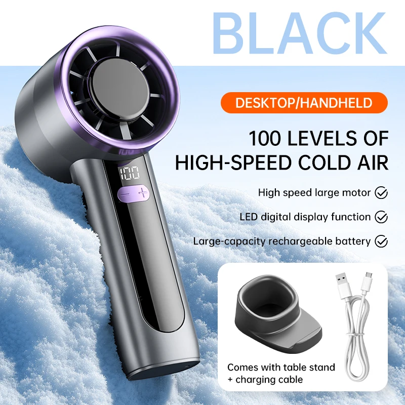 Rechargeable Cordless Bladeless Handheld Cooler Fan High Speed Portable Mini Electric Fan For Daily Personal Outdoor Cooling
