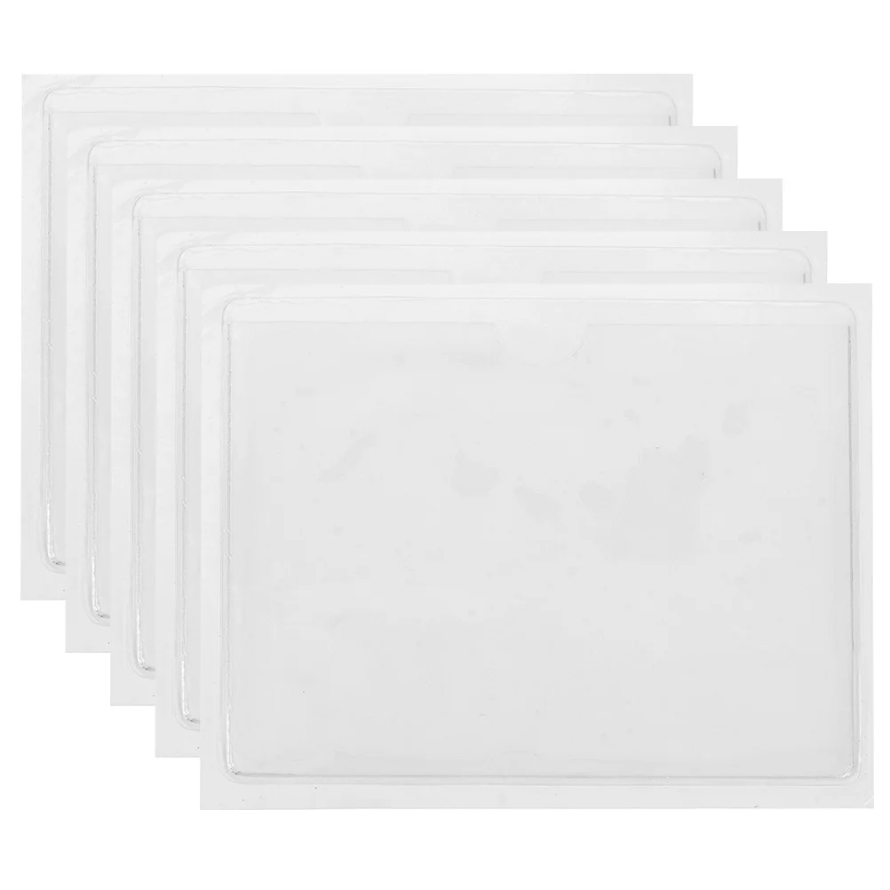 

5Pcs Self-Adhesive Index Card Pockets Clear Plastic Holders for Business Cards Notes Labels Organizing Protective Sleeves