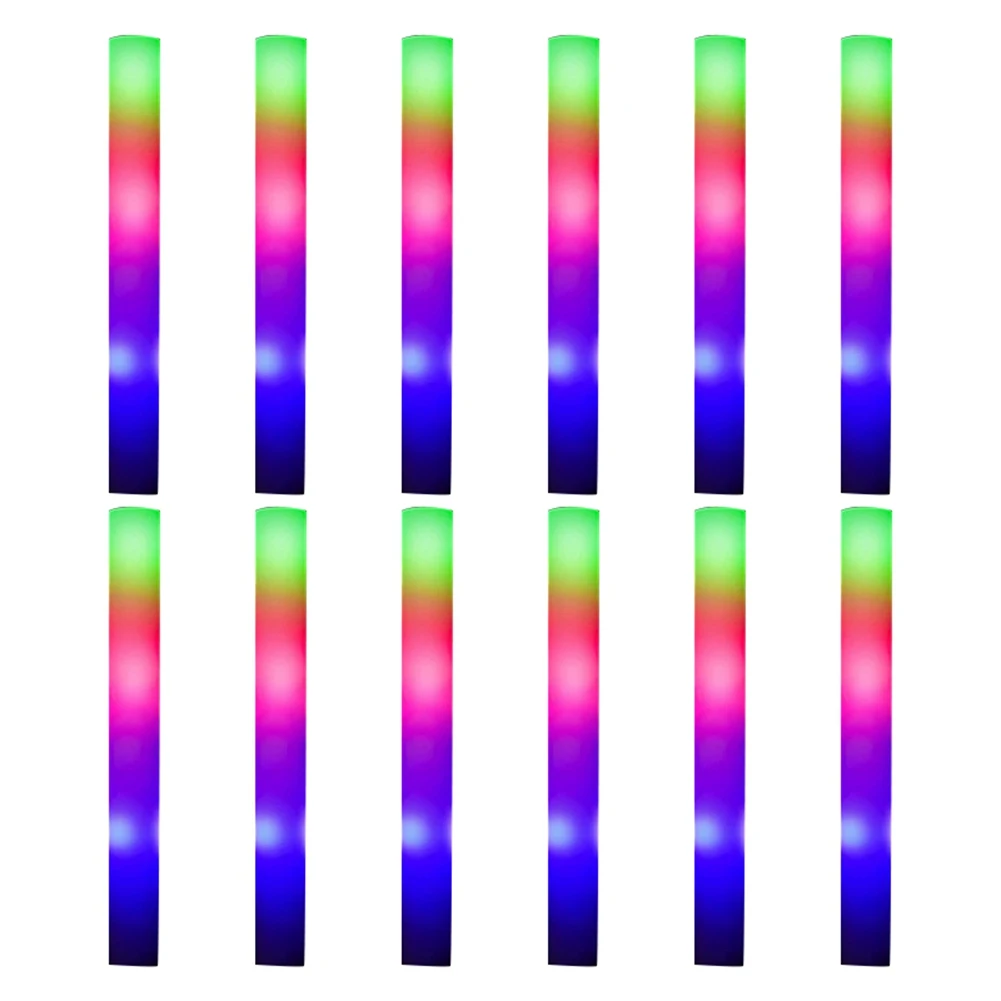 A98Z 12Pcs Weiß Groß Bunte LED Glow Sticks RGB LED Glow Foam Stick Jubeln Rohr Dunkles Licht Geburtstag Hochzeit partei Liefert