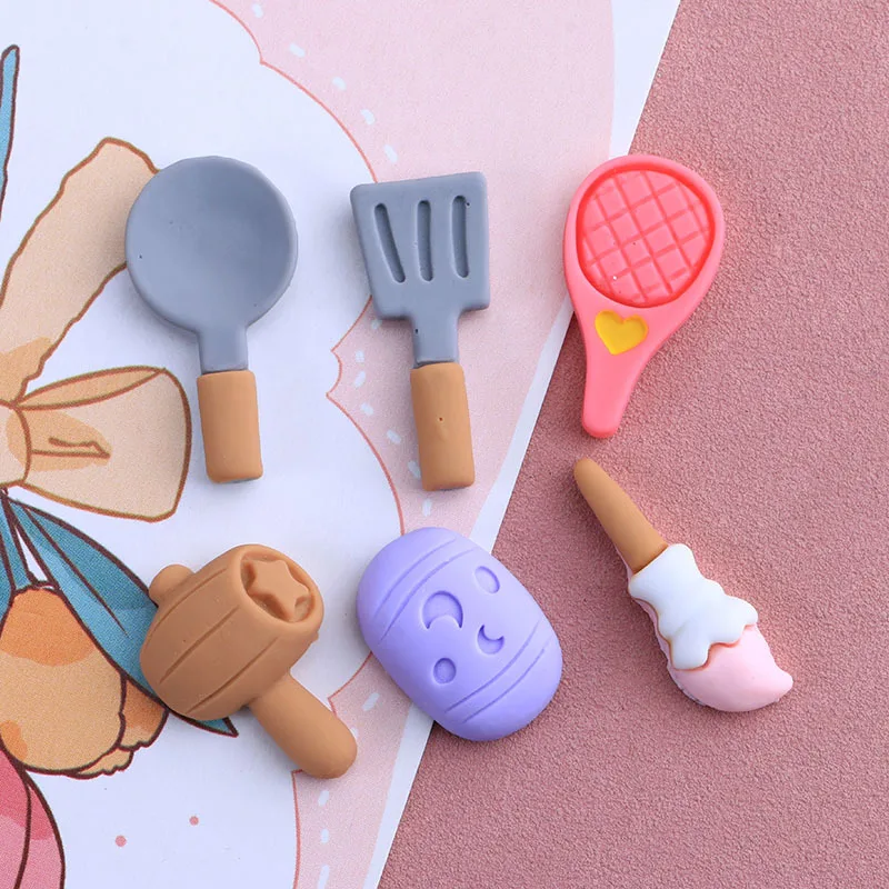 

100pcs Kawaii Simulation Hammer Flatback Resin Cabochon DIY Scrapbooking for Mini Kitchen Decor Accessories