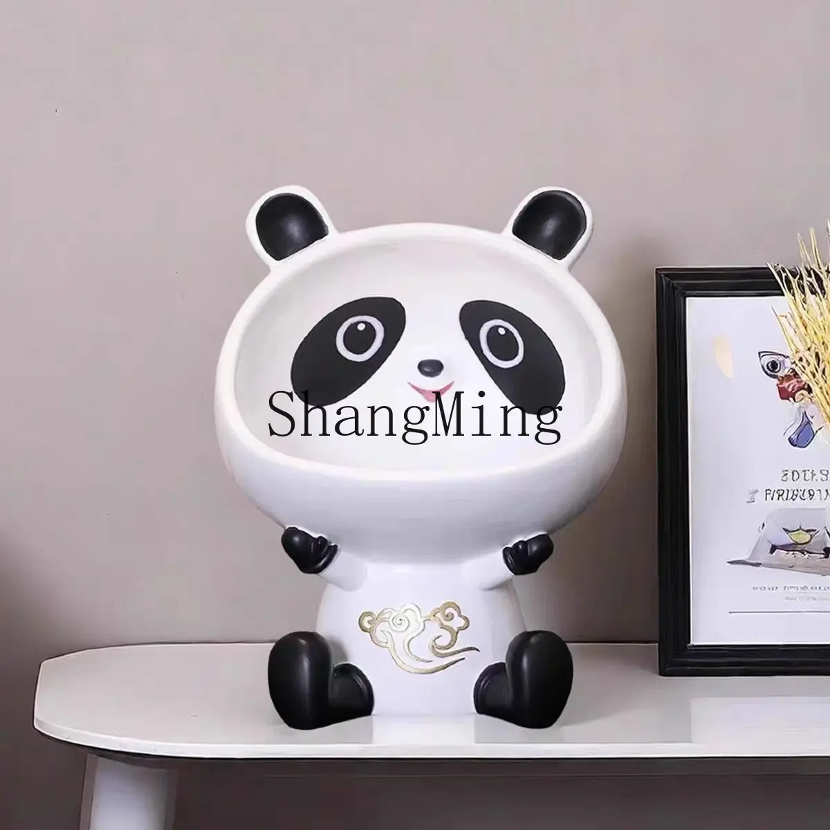 

PYH panda tray entrance key storage ornament home living room creative cute home door key decoration