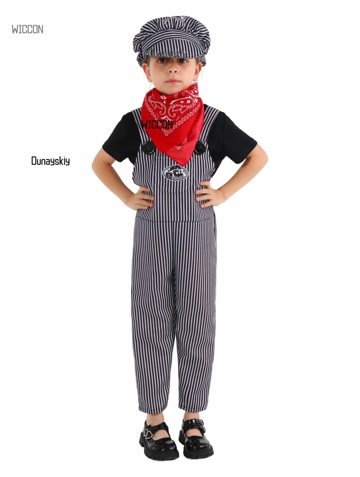 هالوين المهنية تأثيري قطار مهندس تسخير ملابس العمل تأثيري أداء زي مطابقة أدوات الوصول تأثيري